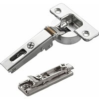 2 x Salice Topfband Serie 700 mit Dämpfer im Topf 110° Bohrbild T45 Eckanschlag inkl. Linear-Montageplatte Höhe 6 mm mit vormontierten Euroschrauben, von SO-TECH