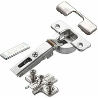 2 x Salice Topfband Serie 700 mit Dämpfer im Topf 110° Bohrbild T52 Eckanschlag inkl. Kreuz-Montageplatte Höhe 6 mm mit Euroschrauben, von SO-TECH