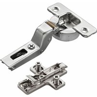 2 x Salice Topfband Serie 700 mit Dämpfer im Topf 110° Bohrbild T52 Innenanschlag inkl. Kreuz-Montageplatte Höhe 6 mm mit vormontierten von SO-TECH