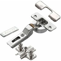 2 x Salice Topfband Serie 700 mit Dämpfer im Topf 110° Bohrbild T52 Mittelanschlag inkl. Kreuz-Montageplatte Höhe 6 mm mit Euroschrauben, von SO-TECH