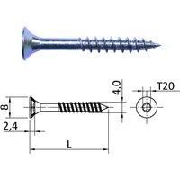 200 Stück jd Spanplattenschrauben I-Stern (Torx) T20 ø 4,0 mm l: 70 mm von SO-TECH