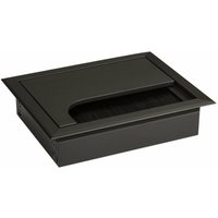 2er Pack - Kabeldurchlass cavo Kabeldose eckig 100 x 80 mm Silber eloxiert - Oberfläche: Schwarz eloxiert von SO-TECH