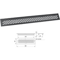2er Pack - Lüftungsgitter Lochblech 484 x 60 mm schwarz Lüftungsblech Stegblech Lüftungsabdeckung von SO-TECH