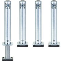 So-tech - 4 x sotech Sockel-Höhenversteller (Höhe 70 mm Durchmesser ø 14 mm Bohrtiefe 80 mm Tragkraft 300 kg) verstellbar +25 mm mit Bodengleiter zum von SO-TECH