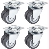 So-tech - 4er Set Doppel-Lenkrolle ø 50 mm 4x ohne Bremse, Tragkraft max. 100 kg pro Rolle von SO-TECH