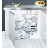 Magic Corner links mit Korbset Eckschrankbeschlag, silbergrau - Kesseböhmer von KESSEBÖHMER
