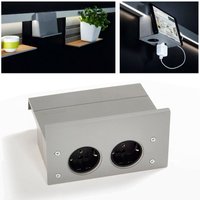 Kesseböhmer eBoxx Set graphitschwarz 2-fach-Steckdose (de) für Linero MosaiQ von SO-TECH