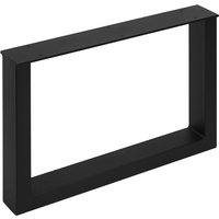 Tischgestell tab Stahl schwarz matt Profil 80 x 40 mm (Höhe: 400 mm / Tiefe: 600 mm) von SO-TECH