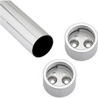 So-tech - sotech Schrankstangenset 1160 mm zylindrisch Garderobenstange Chrom poliert bestehend aus Kleiderstange inkl. 1 Paar zylindrischen von SO-TECH