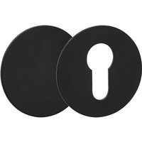 So-tech - sotech selbstklebende Edelstahl Tür-Rosette - 2er Set Kleberosetten rund ø 55 mm (1 x PZ-Rosette / 1 x Blindrosette) Edelstahl schwarz für von SO-TECH
