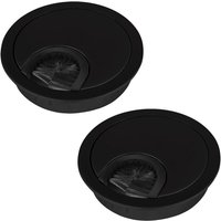 Sotech 2 Stück Kabeldurchlass Metall Bohrmaß ø 68 mm schwarz matt mit Bürstendichtung Kabeldurchführung Außen-Ø 76 mm von SO-TECH