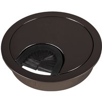 Sotech Kabeldurchführung Kabeldurchlass aus Metall Chrom dunkel Bohrmaß ø 68 mm Schreibtisch mit Staubdichtung von SO-TECH