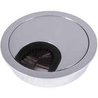 Sotech Kabeldurchführung Kabeldurchlass aus Metall Chrom poliert Bohrmaß ø 68 mm Schreibtisch mit Staubdichtung von SO-TECH