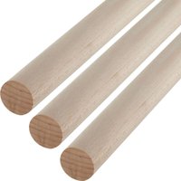 Sotech Kleiderstange Garderobenstange Rundstab Holzstab zum Basteln ø 30 mm Buche Länge: 100 cm , 3 Stück von SO-TECH