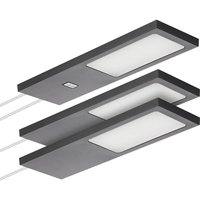 Sotech LED-Möbelleuchte giulia ii mit / ohne Sensor schwarz, 2700K warmweiß inkl. Trafo & Verteiler, 3er Set von SO-TECH