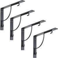 Sotech Regalkonsole blackline iii 24 x 18,1 x 3 cm schwarz Tragkraft bis zu 30 kg / Paar, 4 Stück von SO-TECH