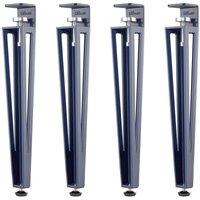 Sotech Tischbein in F-Form konisch zulaufend von 70 auf 40 mm mit Klemmschraube (ohne Bohren) für Beistelltisch, Couchtisch, Bank - blau - Höhe 464 von SO-TECH