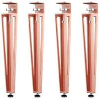 Sotech Tischbein in F-Form konisch zulaufend von 70 auf 40 mm mit Klemmschraube (ohne Bohren) für Beistelltisch, Couchtisch, Bank - rosa - Höhe 464 von SO-TECH