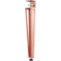 Sotech Tischbein in F-Form konisch zulaufend von 70 auf 40 mm mit Klemmschraube (ohne Bohren) für Beistelltisch, Couchtisch, Bank - rosa - Höhe 464 von SO-TECH