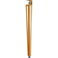 Sotech Tischbein in F-Form konisch zulaufend von 70 auf 40 mm mit Klemmschraube (ohne Bohren) für Küchentisch, Esstisch, Bürotisch - gelb - Höhe 745 von SO-TECH
