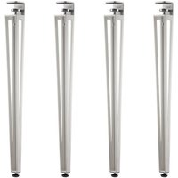 Sotech Tischbein in F-Form konisch zulaufend von 70 auf 40 mm mit Klemmschraube (ohne Bohren) für Küchentisch, Esstisch, Bürotisch - weiß - Höhe 745 von SO-TECH