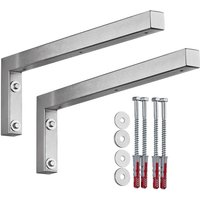 Sotech Wandkonsole Regalkonsole Waschtischkonsole in L-Form 450 x 150 x 30 mm, Edelstahl gebürstet, 2 Stück von SO-TECH