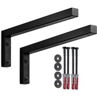 So-tech - sotech Wandkonsole Regalkonsole Waschtischkonsole in L-Form 450 x 150 x 30 mm, schwarz matt pulverbeschichtet, 2 Stück von SO-TECH