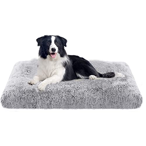 SOAI XXL Flauschige Hundesofa,Orthopädisches Hundebett Hunde,Hundekissen Hunde Waschebar,Anti-Rutsch Hundekorb,Hundebett für Mittelgroße Große Hunde und Katzen(94x63cm) von SOAI