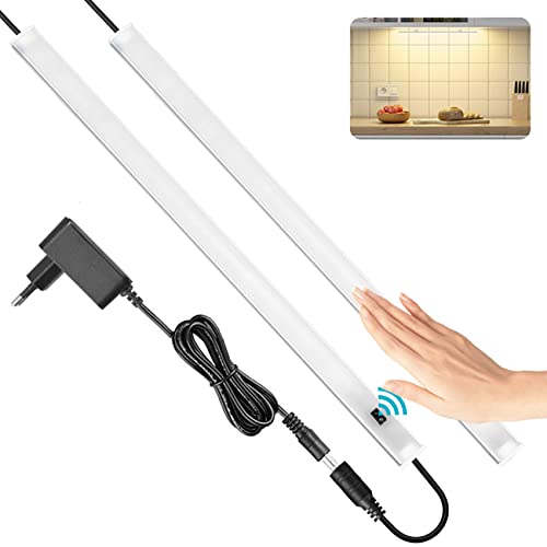 SOAIY 2er Set LED dimmbar Unterbauleuchte 2x40cm 11W 900lm Schrankleuchte Küchenlampe An-/Ausschalten Dimmen per Handbewegung Lichtleiste Memory-Funktion mit 12V Netzteil Magnet 3000K Warmweiß SOAIY 2er Set LED dimmbar Unterbauleuchte 2x40cm 11W 900lm Schrankleuchte Küchenlampe An-/Ausschalten Dimmen per Handbewegung Lichtleiste Memory-Funktion mit 12V Netzteil Magnet 3000K Warmweiß von SOAIY