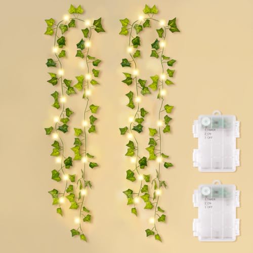 SOAIY 2er-Set Led Efeu Lichterkette 2M warmweiß 20LEDs batteriebetrieben Lichterkette mit Timer Efeu Girlande Lichterkette Innen Deko für Schlafzimmer Gärten Balkon Terrasse Weihnachtsdekoration SOAIY 2er-Set Led Efeu Lichterkette 2M warmweiß 20LEDs batteriebetrieben Lichterkette mit Timer Efeu Girlande Lichterkette Innen Deko für Schlafzimmer Gärten Balkon Terrasse Weihnachtsdekoration von SOAIY