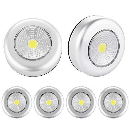 SOAIY 6er-Set Stick&Push COB LED Touch Lampe selbstklebend Unterbauleuchte Batteriebetrieben Druckleuchte Küchenlampe Schrankleuchte Mobile Klebelampe für Küche Treppe Schrank Camping von SOAIY