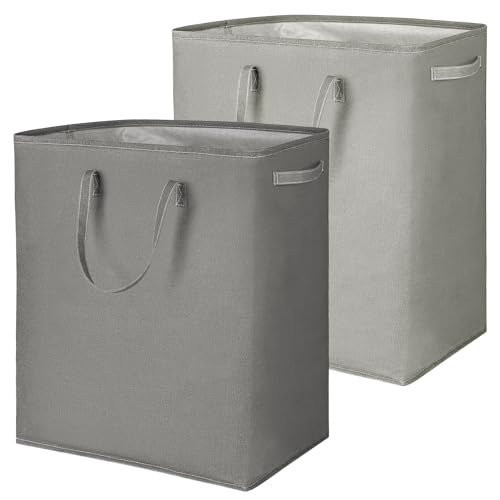 2er Pack 110L Großer Wäschekorb, faltbarer Wäschekorb Wäschesack mit langen verstärkten Griffen, freistehender Wäschekorb für Badezimmer, Freestanding Laundry Basket Bin for Bedroom von SOALSUIS