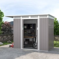 Grauer Verzinkter Blechschuppen Gartenwerkzeugkasten 257x142x184cm Tyrol Grauer Verzinkter Blechschuppen Gartenwerkzeugkasten 257x142x184cm Tyrol von SOANA GARDEN SHED