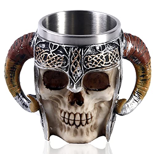 Gothic 3D Skull Kaffeebecher, mittelalterlicher Schädelbierkrug, Totenkopf Bier Tassen,sehr geeignet für Halloween-, Weihnachts- und Geburtstagsgeschenke von SOAREO