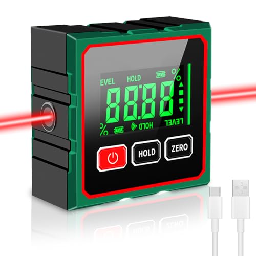SOARFLY Digitaler Winkelmesser Neigungsmesser mit LCD Display, IP54 Wasserdicht, 0,1° Genauigkeit, 4 seitiger Magnet, Digitale Wasserwaage Winkelmesser Digital für Holzarbeiten, Bau Heimwerker von SOARFLY