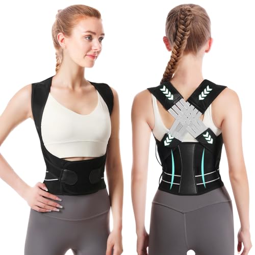 SOARFLY Rücken Geradehalter für Damen und Herren, Gurt für Geraden Rücken Haltungskorrektu Bequem und Atmungsaktiv, Rückenhaltungsgurt Verstellbare zur Unterstützung von Nacken Rücken Schulter, M von SOARFLY