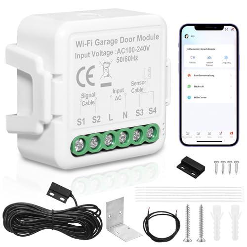 Garagentoröffner WLAN Smart Garagentoröffner SOARFLY Garagentoröffner per Handy mit Türsensor, Tuya App-Steuerung, kompatibel mit Alexa, Google Assistant, kein Hub erforderlich (1) von SOARFLY