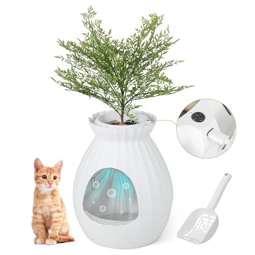 SOARS Katzenklo Blumentopf mit Schaufel, Katzentoilette mit intelligenter Geruchsentfernung, Katzenklo XXL mit Türvorhang, Kieselsteinen, für Wohnzimmer, Schlafzimmer, Ecke SOARS Katzenklo Blumentopf mit Schaufel, Katzentoilette mit intelligenter Geruchsentfernung, Katzenklo XXL mit Türvorhang, Kieselsteinen, für Wohnzimmer, Schlafzimmer, Ecke von SOARS