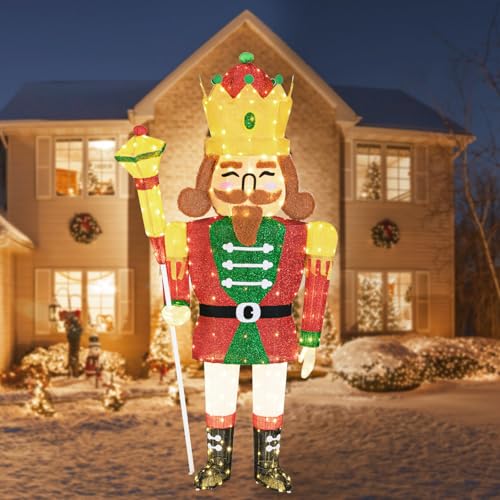 SOARS Weihnachten Nussknacker Figur groß, Weihnachtsdeko aussen XXL, 180 cm hohe beleuchtete Weihnachtsfigur LED-Lichtern, Nussknackerkönig Weihnachtsbeleuchtung für außen und innen SOARS Weihnachten Nussknacker Figur groß, Weihnachtsdeko aussen XXL, 180 cm hohe beleuchtete Weihnachtsfigur LED-Lichtern, Nussknackerkönig Weihnachtsbeleuchtung für außen und innen von SOARS