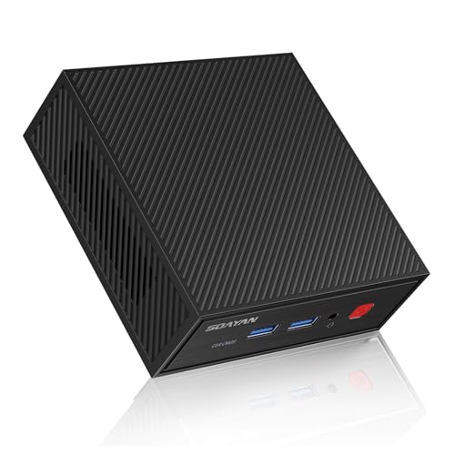 SOAYAN Mini PC, Twin Lake N150 Mini Computer (bis zu 3.6GHz), 16GB DDR4 512GB SSD Micro Desktop Computer Kompakt 4K UHD Dual Display/USB3.2/WiFi 5/BT/Gigabit Ethernet für Büro, Zuhause, Geschäft von SOAYAN