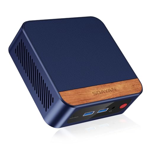 SOAYAN Mini PC, Twin Lake N150 Mini Computer (bis zu 3.6GHz), 16GB DDR4 512GB SSD Mini Desktop Computer 4K UHD Dual Display/USB3.2/WiFi 5/BT4.2/Gigabit Ethernet für Zuhause, Büro, Geschäft von SOAYAN
