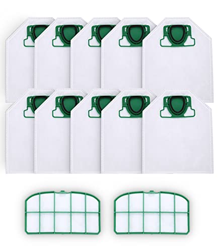10 VK200 Staubsaugerbeutel für Vorwerk Kobold VK200 FP200 Filte, Premium Allergiker geeignet, Austauschbarer Staubbeutel, Mit 2 HEPA-Filtern von SOBEAU