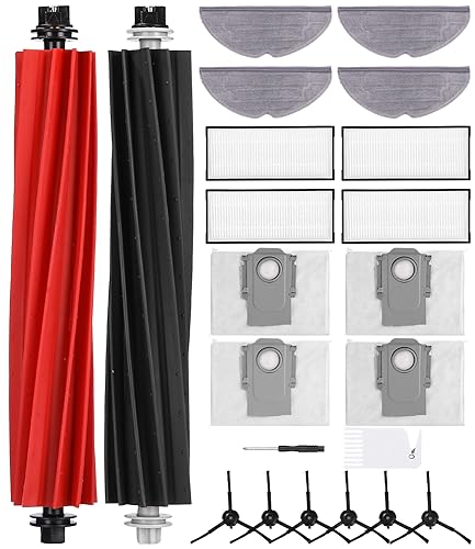 22 Stück Zubehörset für Roborock S8 Pro Ultra,Ersatzteil Set für Roborock S8 Pro Ultra,1-Satz Hauptbürsten, 4-Filter, 6-Kantenbürsten, 4-Lappen, 4-Staubbeutel, 1-kleiner Kamm und 1-Schraubendreher 22 Stück Zubehörset für Roborock S8 Pro Ultra,Ersatzteil Set für Roborock S8 Pro Ultra,1-Satz Hauptbürsten, 4-Filter, 6-Kantenbürsten, 4-Lappen, 4-Staubbeutel, 1-kleiner Kamm und 1-Schraubendreher von SOBEAU