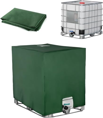 SOBEAU IBC Tank Abdeckung 1000L, IBC Container Zubehör, Wassertank UV-Schutzfolie, Regentonne Abdeckung, Schutzplane Regenwassertank, Geeignet für 1000L IBC-Tank Container Cover (120 x 100 x 116 cm) von SOBEAU