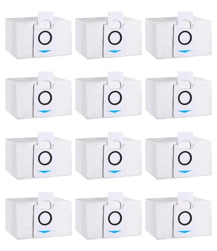 SOBEAU 12 Stück Staubbeutel Zubehör Kompatibel mit Ecovacs Deebot X1 Omni & X1 e Omni, X1 TURBO, T20 Omni,T20e Omni Absaugstation, 3.2L Kapazität Staubsaugerbeutel Ersatzteile für Ecovacs Deebot von SOBEAU