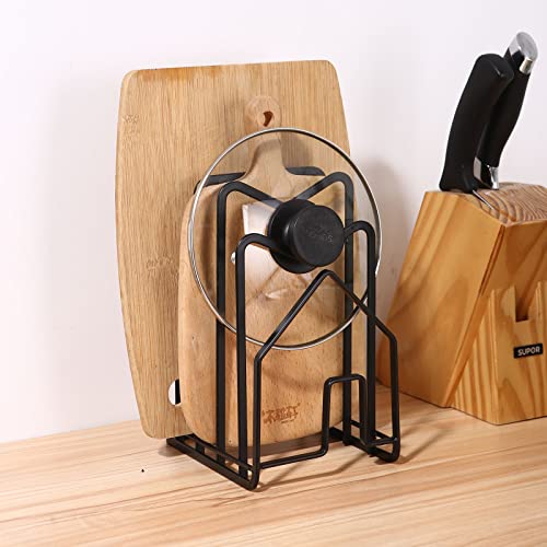 SOBEAU Schneidebrett Ständer,Topfdeckelhalter,Schneidebrett Halter,Brettchenhalter,Topfdeckel Aufbewahrung,Deckelhalter,Zur Aufbewahrung von Schneidebrettern, Topfdeckeln, Tellern, Büchern（Schwarz） von SOBEAU