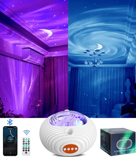 SOBEAU Sternenhimmel Projektor,Dual Effect Sternenprojektor Projector,3D Galaxie,Aurora Borealis,Planetarium Projektor mit Bluetooth Audio,Timer und Fernbedienung für Schlafzimmer Heimkino Verwendung von SOBEAU