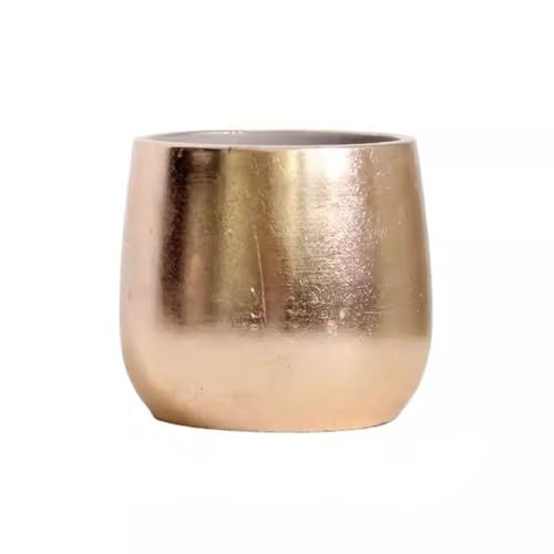 Blumentopf Blumentopf Goldzement Nordic Mode Balkon Indoor Einfache Runde Topfpflanzen Set Ornamente Blumenvase Einfache Moderne von SOBOLON