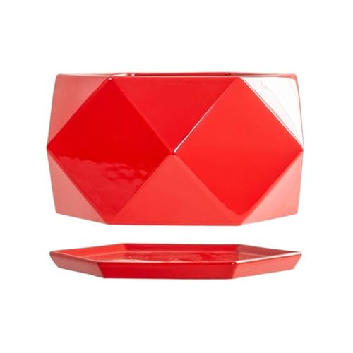 Blumentopf Kreative geometrische polygonale blumentopf keramik kleiner blumentopf büro dekorative blumentopf geeignet für sukkulenten kaktus Moderne einfache blumentopf(rot) von SOBOLON