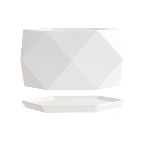 Blumentopf Kreative geometrische polygonale blumentopf keramik kleiner blumentopf büro dekorative blumentopf geeignet für sukkulenten kaktus Moderne einfache blumentopf(weiß) von SOBOLON